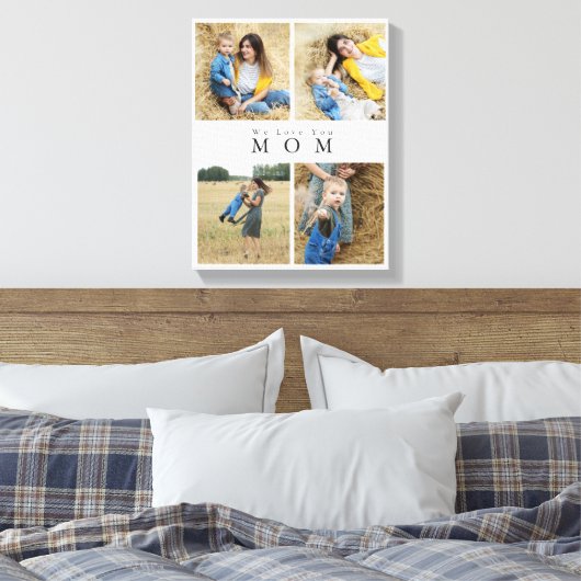Chic Custom Personalized Photo Collage Moeder Canvas Afdruk (Insitu (Slaapkamer))