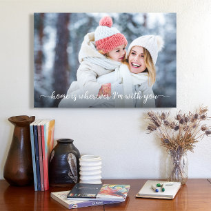 Chic Custom Photo, Home is met You Quote Keepomwil Canvas Afdruk