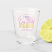 Chic Custom Pink Tropical Beach Cute Sorority Girl Shot Glas (Achterkant)