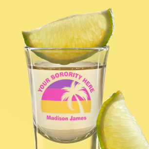 Chic Custom Pink Tropical Beach Cute Sorority Girl Shot Glas