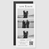 Chic Custom QR Code Fotostrip Magnetische bruiloft (Voorkant / Achterkant)