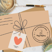 Chic Custom Reindeer Holiday Greeting Stamp Rubberstempel