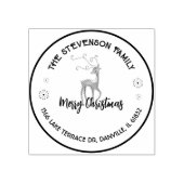 Chic Custom Reindeer Holiday Greeting Stamp Rubberstempel (Afrduk)