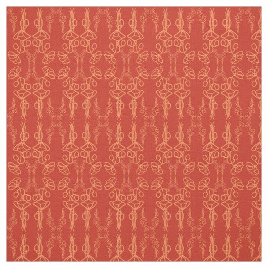 Chic Custom Rode Klaproos Omlijning Stof (Swatch)