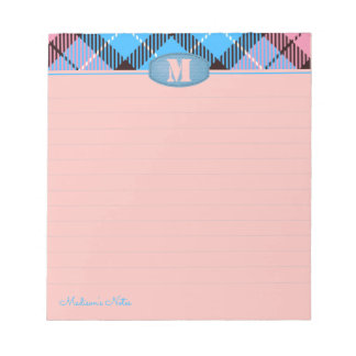 Chic Custom Script Monogram geplakt jans roze geli Notitieblok