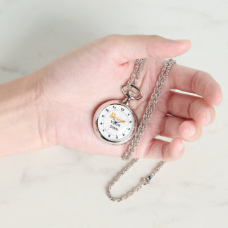 CHIC! ⏱️ Custom Silver Necklace Watch Horloge