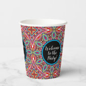 Chic Custom Star Mosaic Kaleidoscope Art Patroon Papieren Bekers (Achterkant)