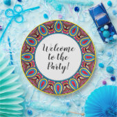 Chic Custom Star Mosaic Kaleidoscope Art Patroon Papieren Bordje (Feest)