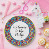 Chic Custom Star Mosaic Kaleidoscope Art Patroon Papieren Bordje (Feest)