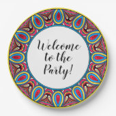 Chic Custom Star Mosaic Kaleidoscope Art Patroon Papieren Bordje (Voorkant)