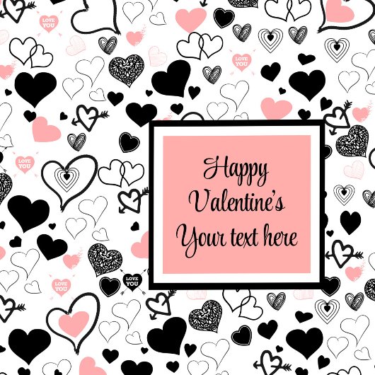 Chic Custom Valentine’s Day Heart Sketch Tableware Servet