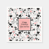 Chic Custom Valentine’s Day Heart Sketch Tableware Servet (Voorkant)