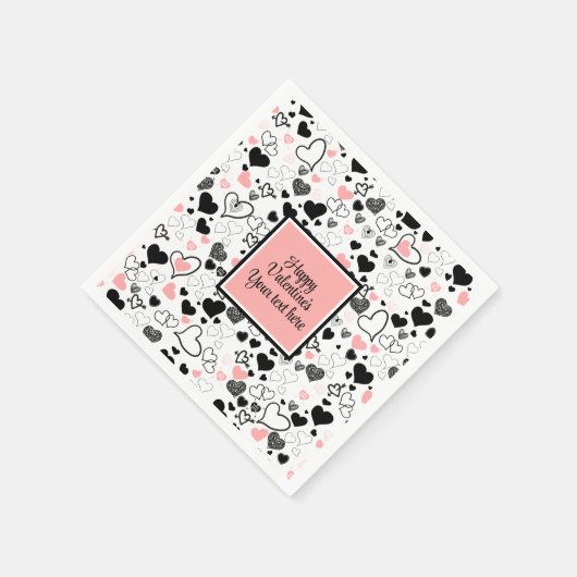 Chic Custom Valentine’s Day Heart Sketch Tableware Servet (Hoek)
