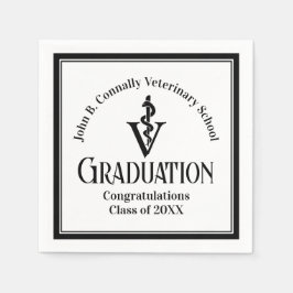 Chic Custom Veterinaire School Graduation Party Servet