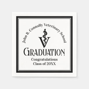 Chic Custom Veterinaire School Graduation Party Servet