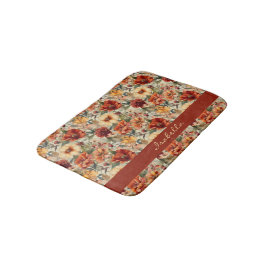 Chic Custom Waterverf Floral Patroon Badmat