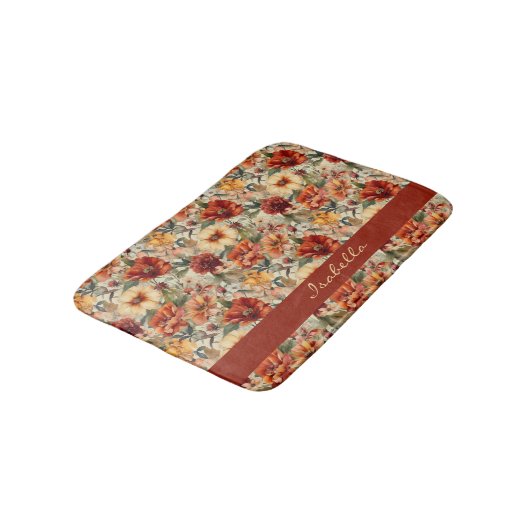 Chic Custom Waterverf Floral Patroon Badmat (Gekanteld)