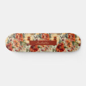 Chic Custom Waterverf Floral Patroon Persoonlijk Skateboard (Horizontaal)