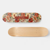 Chic Custom Waterverf Floral Patroon Persoonlijk Skateboard (Horizontaal)