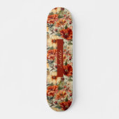 Chic Custom Waterverf Floral Patroon Persoonlijk Skateboard (Voorkant)