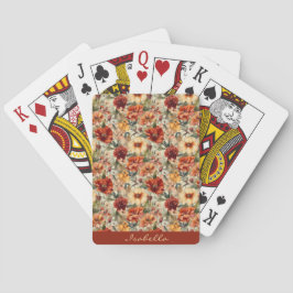 Chic Custom Waterverf Floral Patroon Pokerkaarten
