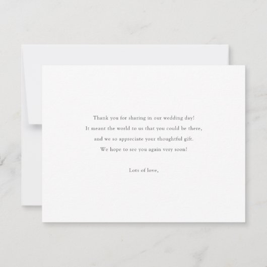 Chic Custom Weddenschap Hartelijk dank voor je cre Bedankkaart (Achterkant)