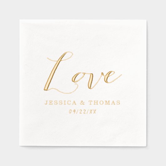 Chic Custom Wedding Love Sjabloon Folie Servetten (Voorkant)