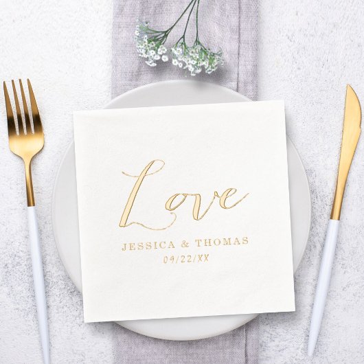 Chic Custom Wedding Love Sjabloon Folie Servetten