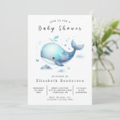 Chic Custom Whale Baby shower Kaart (Staand voorkant)