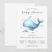 Chic Custom Whale Baby shower Kaart (Voorkant / Achterkant)
