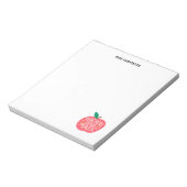 Chic Cute Apple Saying Personalized Teacher Notitieblok (Linkerzijde)