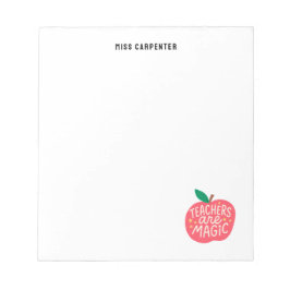 Chic Cute Apple Saying Personalized Teacher Notitieblok