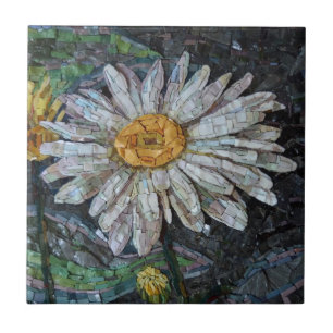 Chic Cute Daisy Floral Tile Mosaic Ceramic Tile Tegeltje