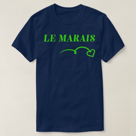 Chic Cute Le Marais Heart Paris Frankrijk T-shirt (Design voorkant)