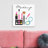 Chic Cute Make-up Kit Canvas Afdruk (Insitu (Woonkamer))