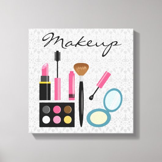 Chic Cute Make-up Kit Canvas Afdruk (Voorkant)