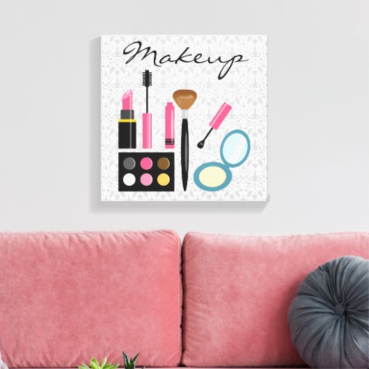 Chic Cute Makeup Kit Canvas Afdruk (Insitu (Woonkamer))