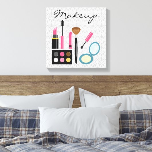 Chic Cute Makeup Kit Canvas Afdruk (Insitu (Slaapkamer))