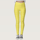 Chic Daffodil Yellow en Oranje Polka Dots Pattern Leggings (Voorkant)