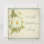 Chic  Daisies 100th Birthday Kaart (Voorkant)