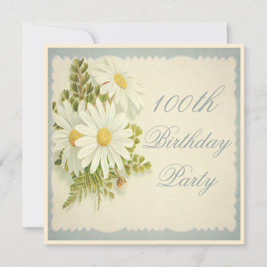 Chic  Daisies 100th Birthday Kaart (Voorkant)