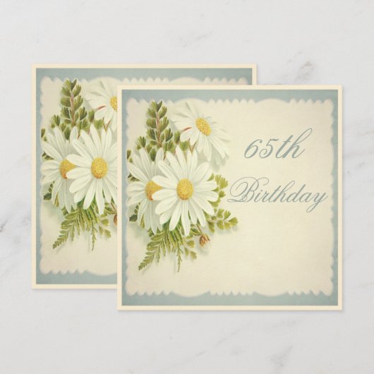 Chic  Daisies 65th Birthday Kaart (Voorkant / Achterkant)