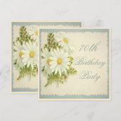 Chic  Daisies 70th Birthday Kaart (Voorkant / Achterkant)