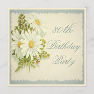 Chic  Daisies 80th Birthday Kaart
