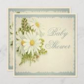 Chic  Daisies Baby shower Kaart (Voorkant / Achterkant)