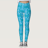 Chic Daisies Floral Pattern op Blue om aan te pass Leggings (Voorkant)