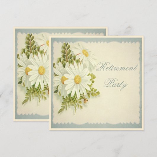 Chic  Daisies Retirement Party Kaart (Voorkant / Achterkant)