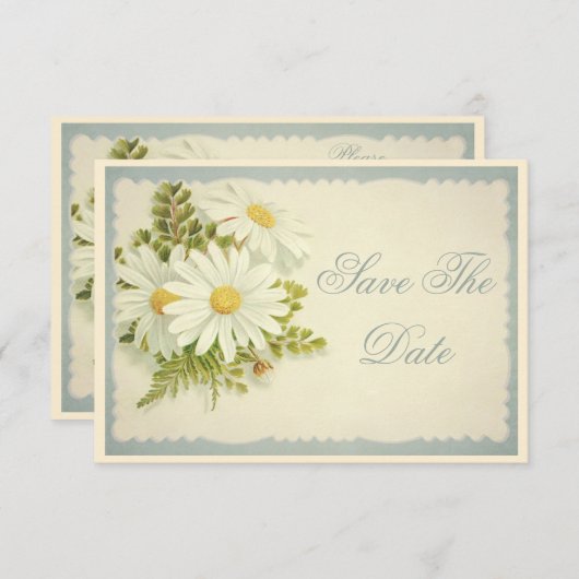 Chic Daisies sparen de datum 75th Save The Date (Voorkant / Achterkant)