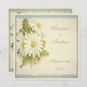 Chic  Daisies Wedding Invite Kaart (Voorkant / Achterkant)