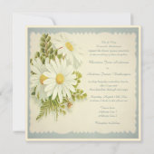 Chic  Daisies Wedding Invite Kaart (Achterkant)